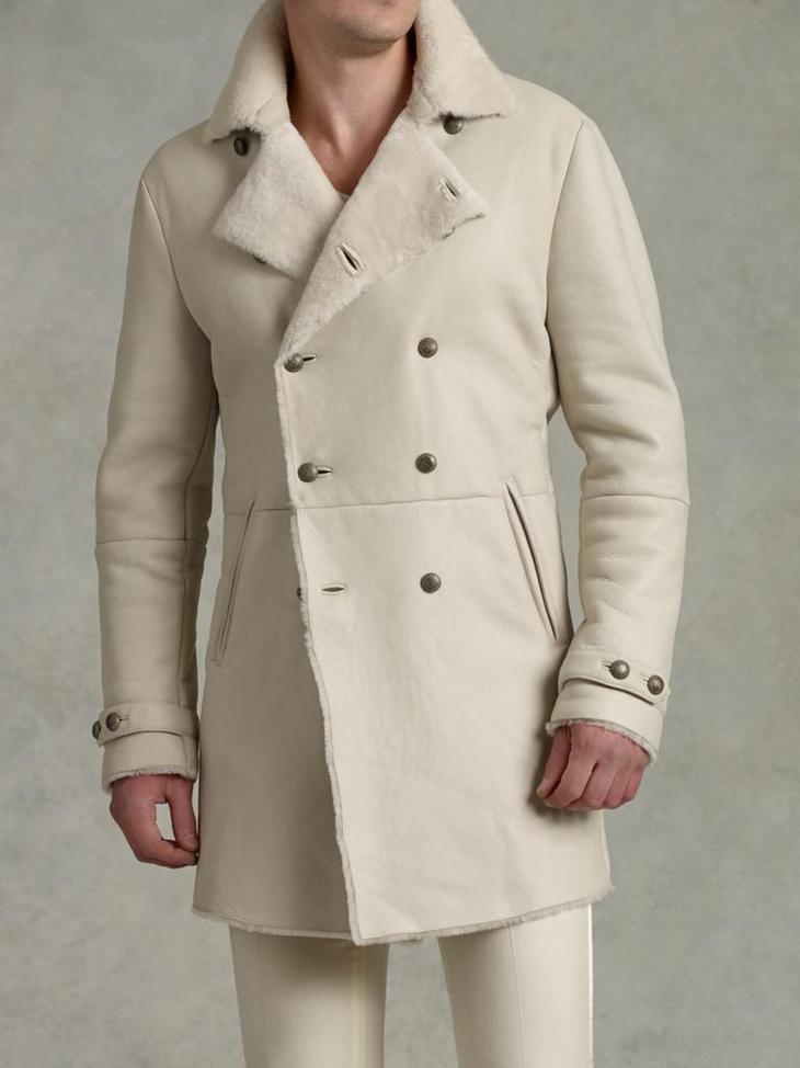 DB SHEARLING COAT W. SLEEVE STRAPS image number 1