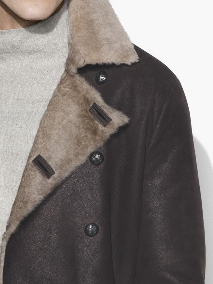 DOUBLE BREASTED SHEARLING COAT image number 3