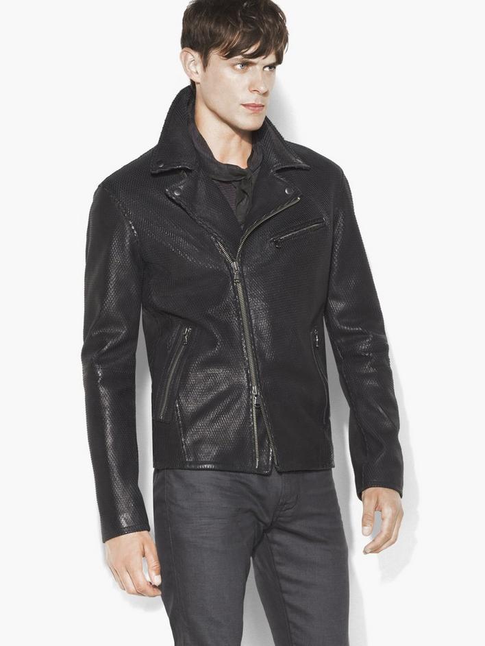 Scaled Leather Moto Jacket image number 1