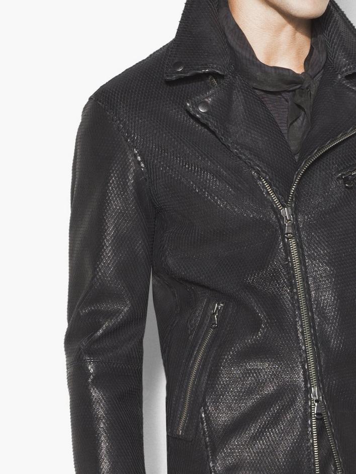 Scaled Leather Moto Jacket image number 3