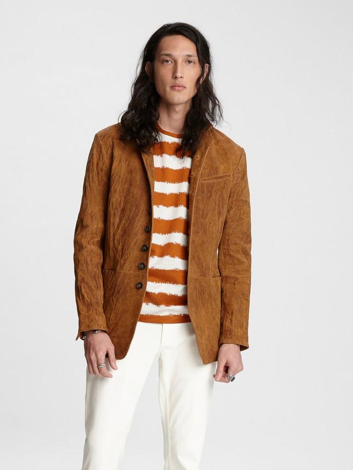 Multi-Button Suede Jacket image number 1