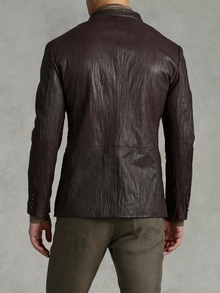 Short Collar Leather Jacket image number 2