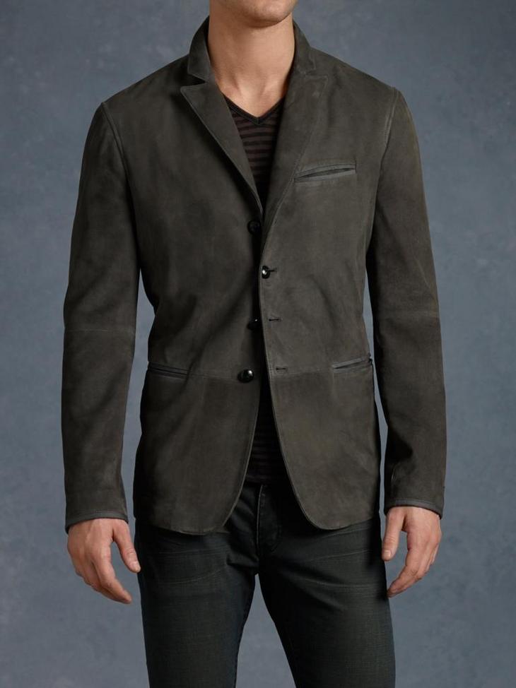 Five Button Leather Blazer image number 1