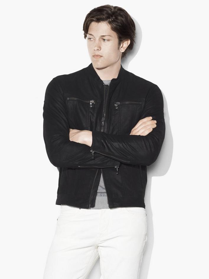 Leather Denim-Style Jacket image number 1