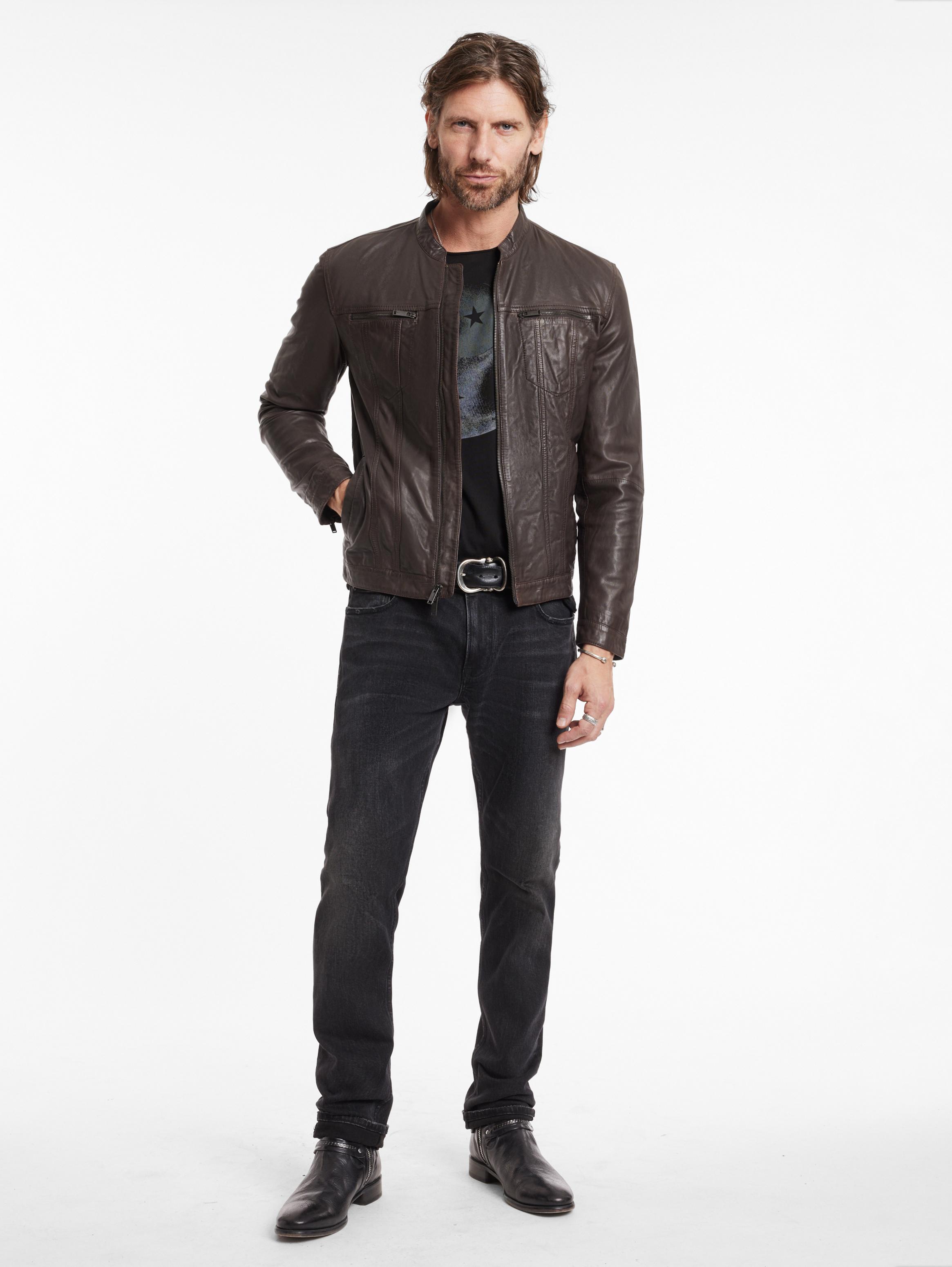 John varvatos clearance black leather jacket