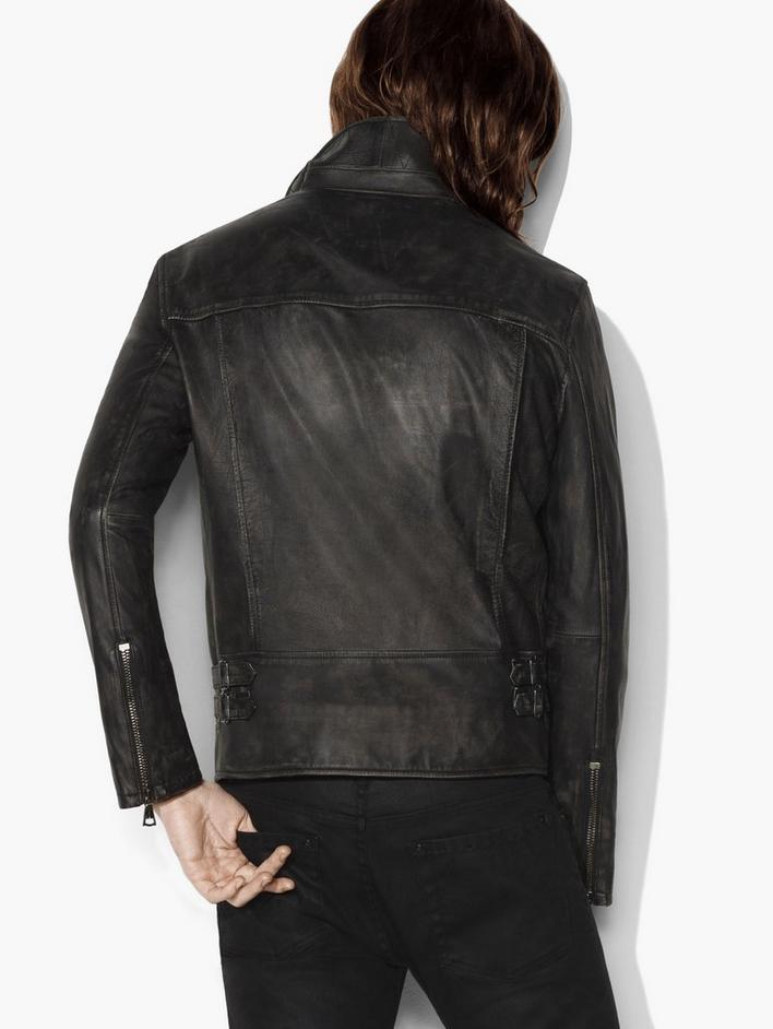 Asymmetrical Leather Biker Jacket image number 2