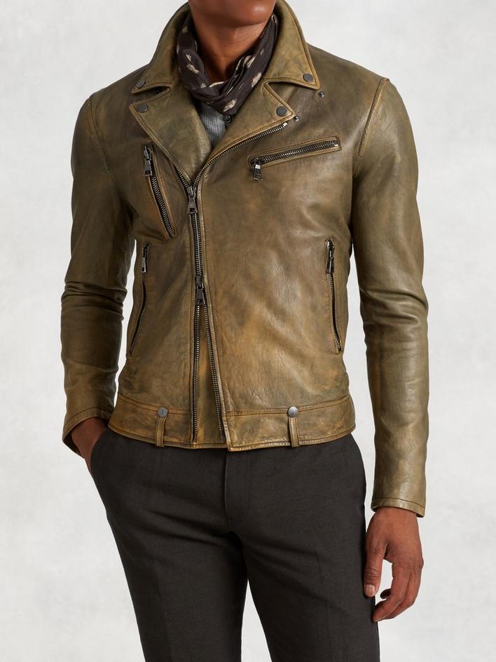 Asymmetrical Leather Biker Jacket image number 1