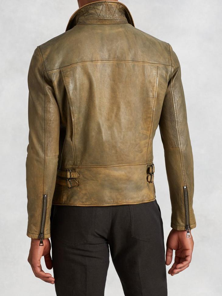 Asymmetrical Leather Biker Jacket image number 2