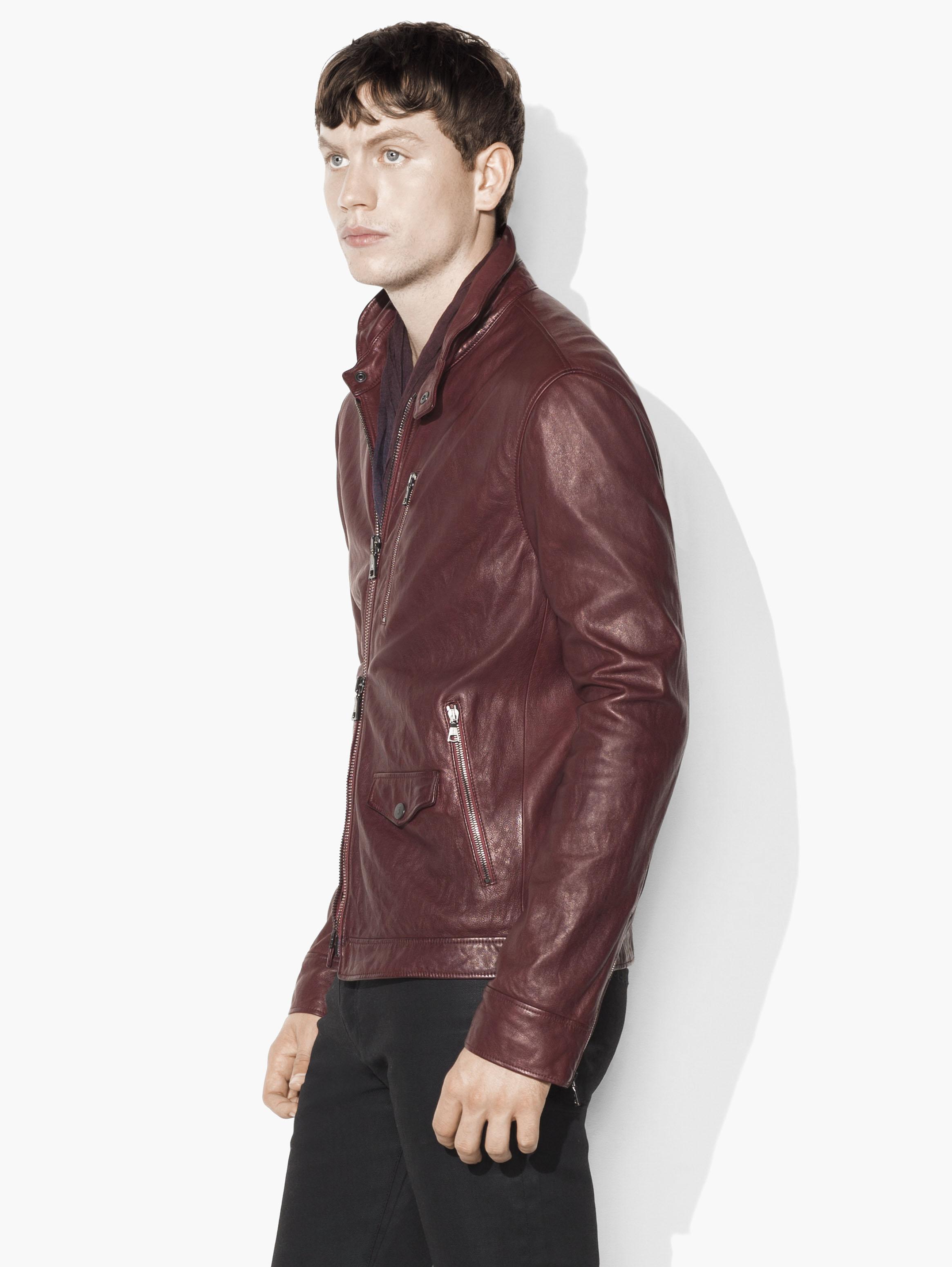 Wire Collar Leather Jacket image number 4