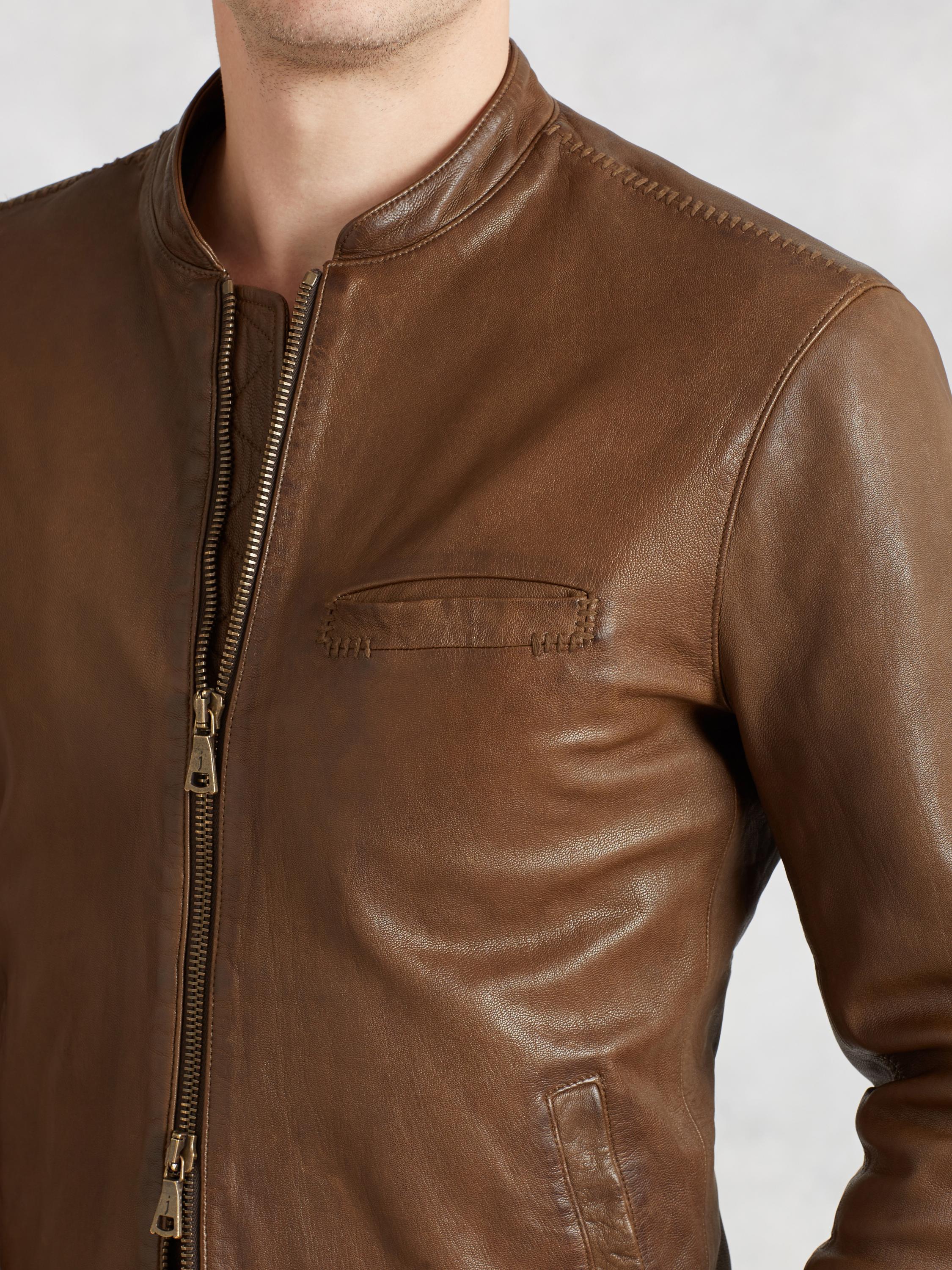 Repair Stitch Leather Jacket image number 3