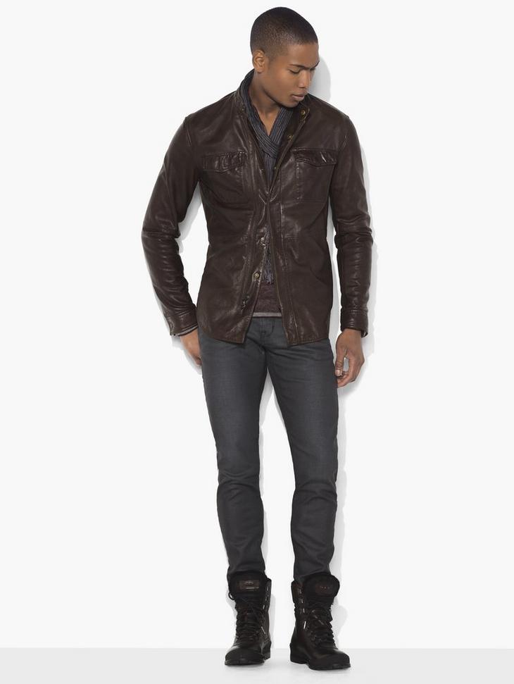 Leather Shirt Jacket image number 1