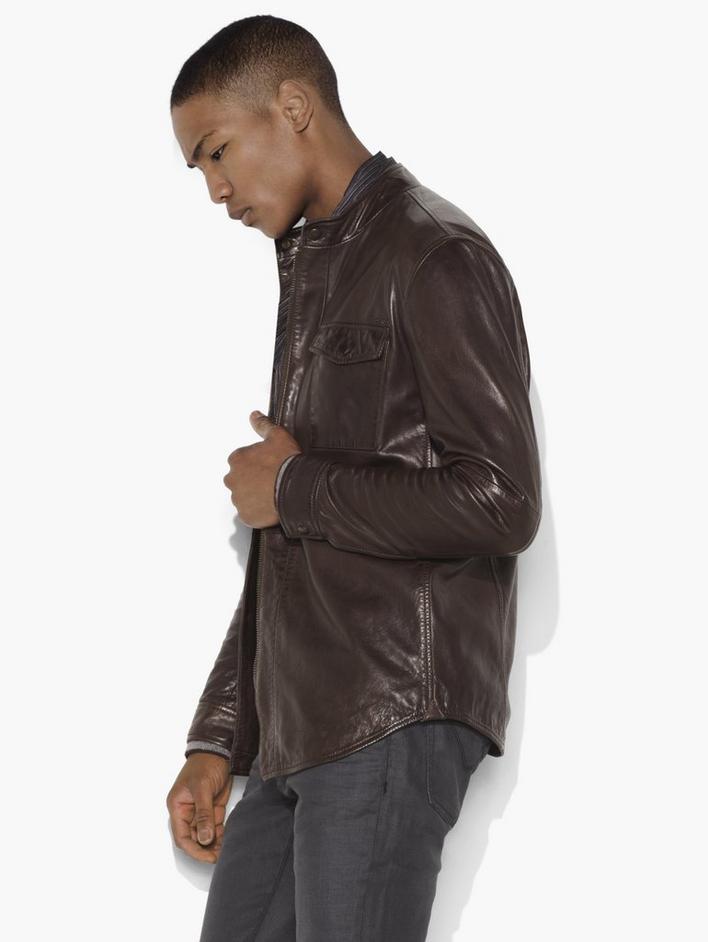 Leather Shirt Jacket image number 4