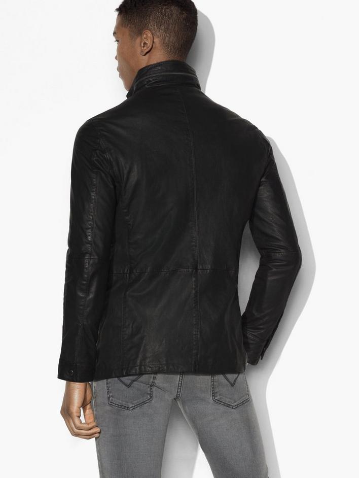 Concealed Hood Leather Jacket image number 2