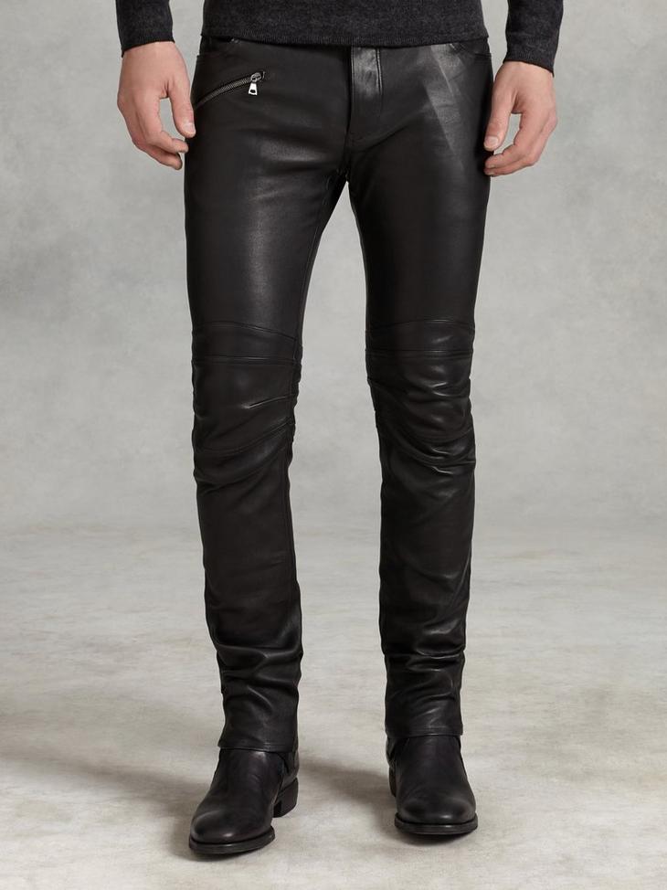 MOTOR CROSS SKINNY FIT LEATHER JEAN image number 1