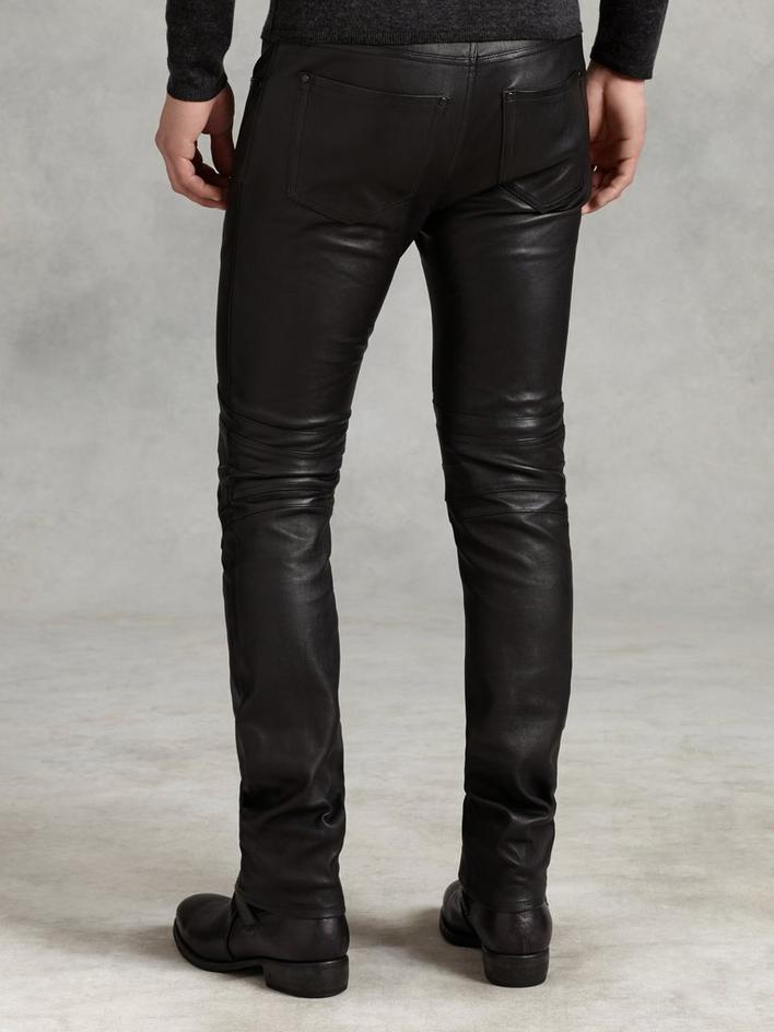 MOTOR CROSS SKINNY FIT LEATHER JEAN image number 2