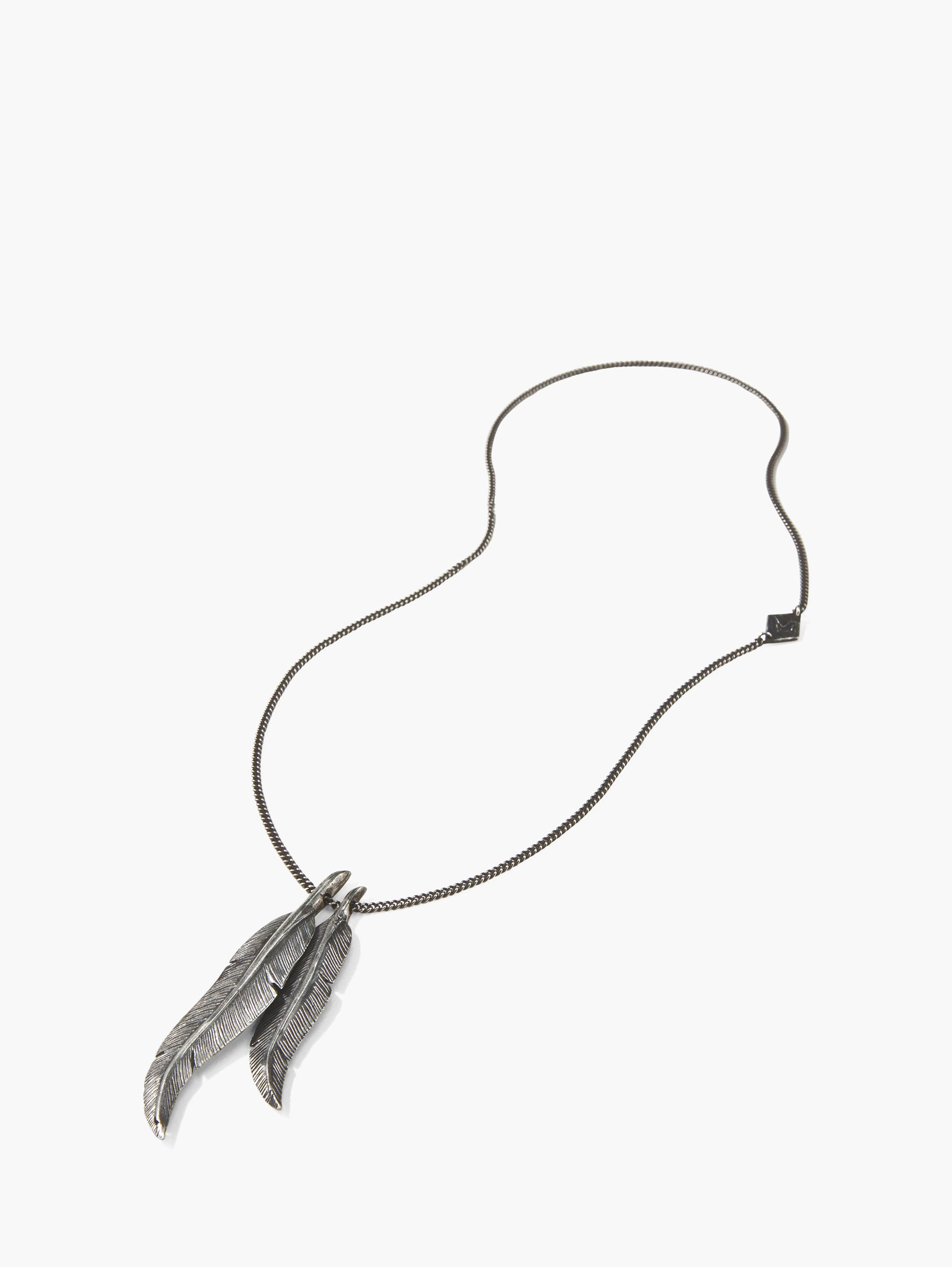 Silver Feather Pendant Necklace image number 2