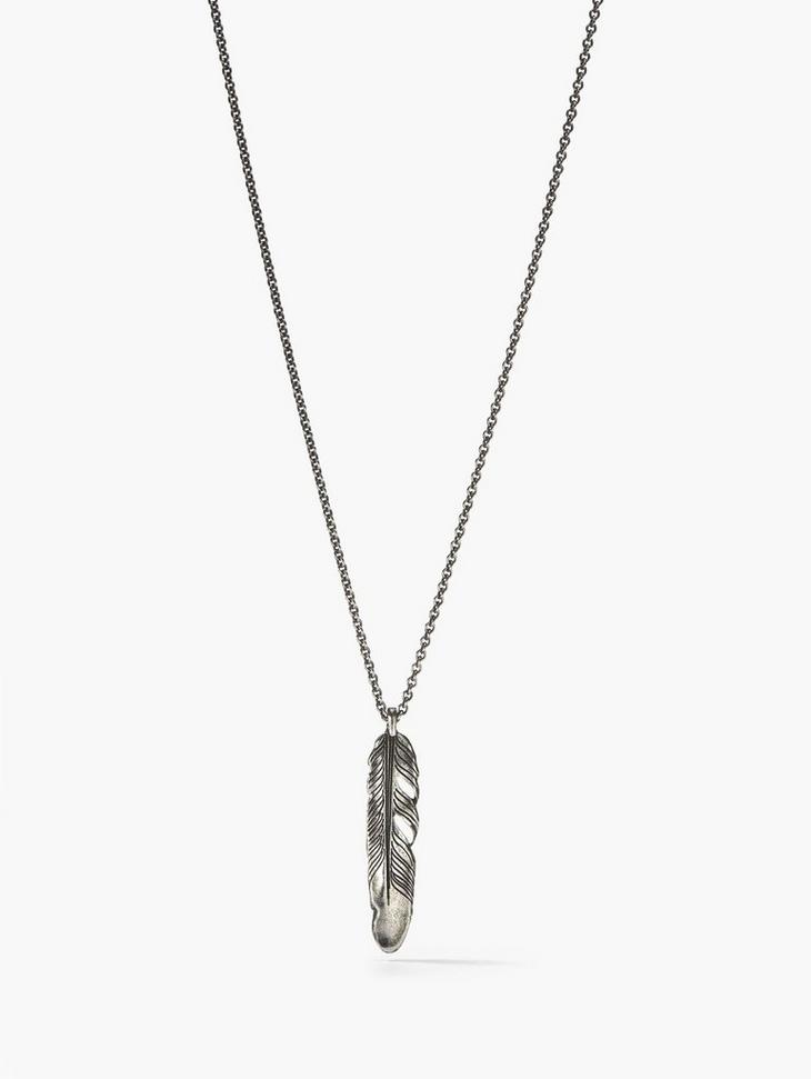 SILVER FEATHER NECKLACE | John Varvatos SILVER FEATHER NECKLACE | John Varvatos