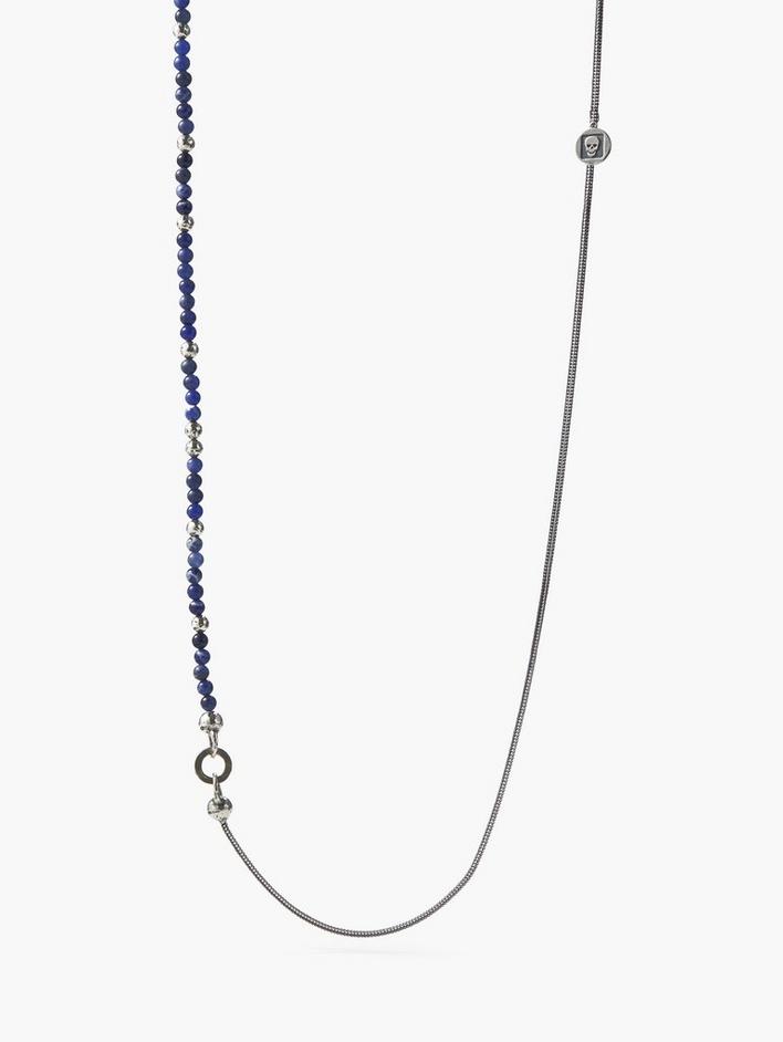 SODALITE & SILVER BEADED NECKLACE image number 1