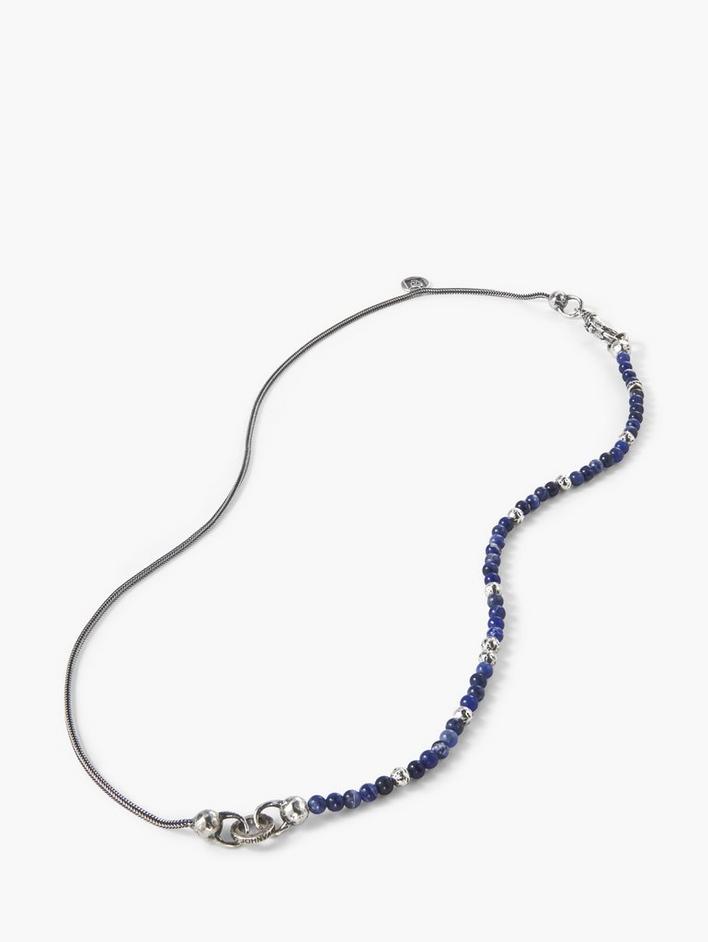 SODALITE & SILVER BEADED NECKLACE image number 2