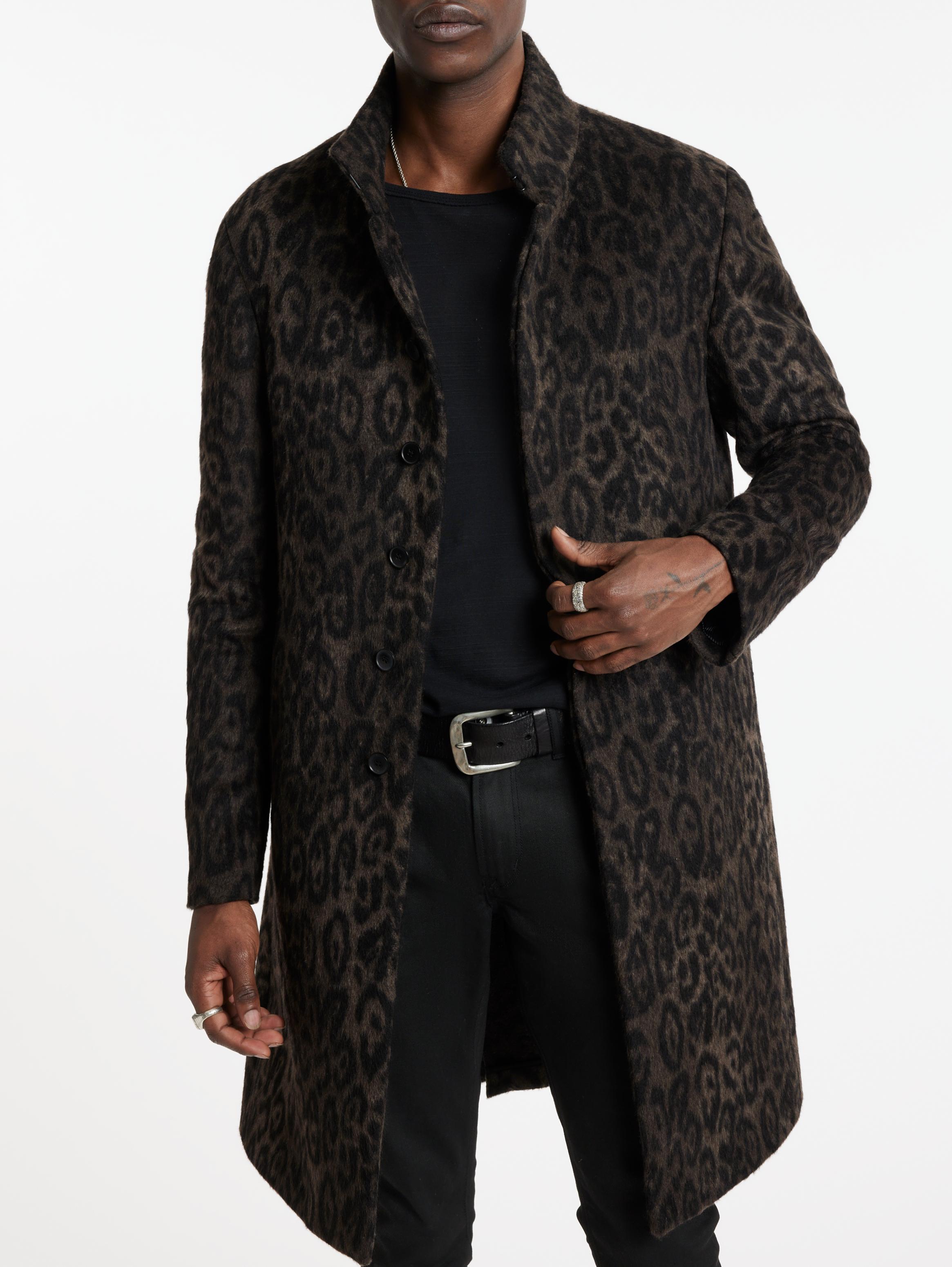 John varvatos shearling long on sale coat