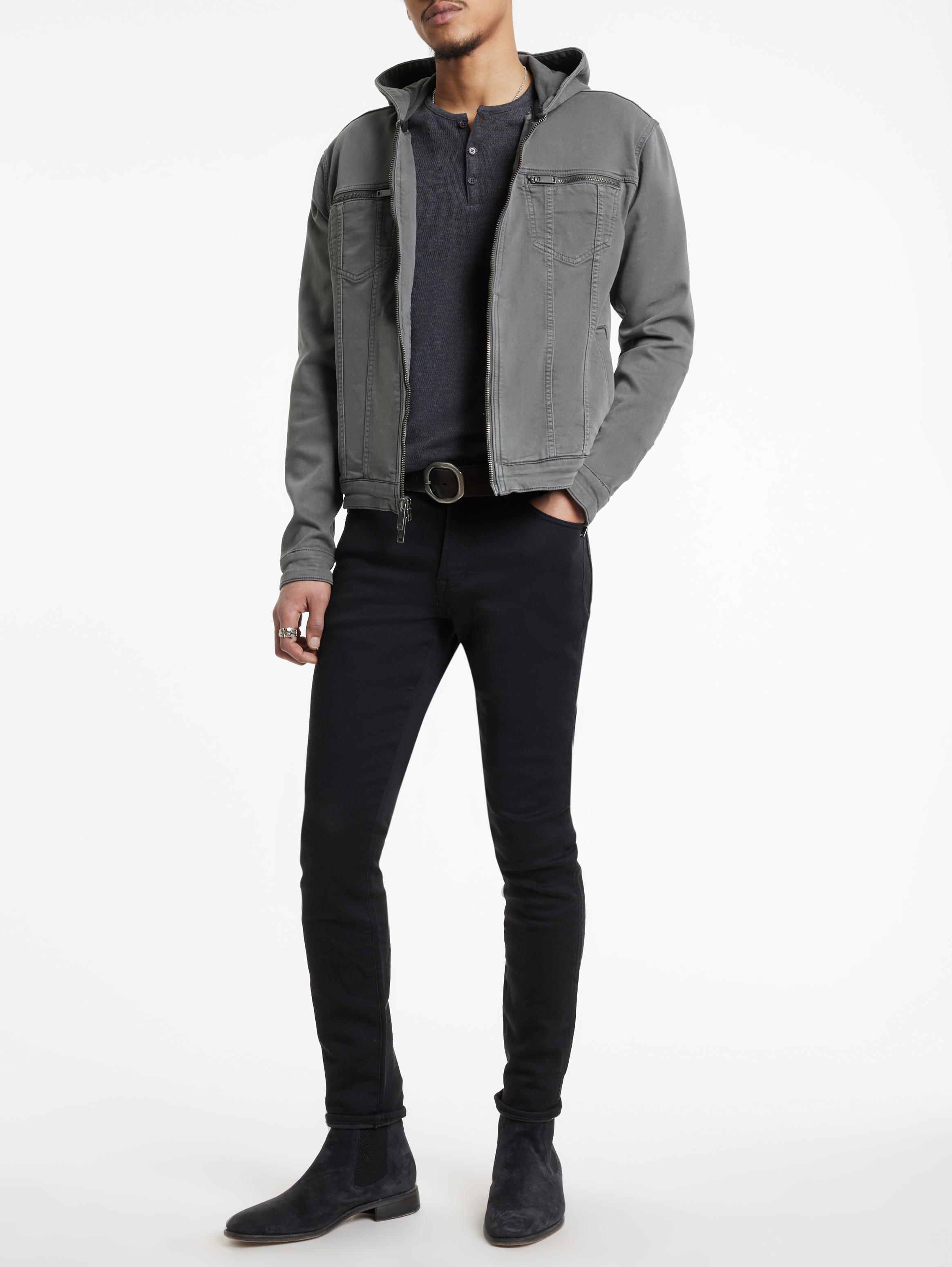 John varvatos hooded denim on sale jacket