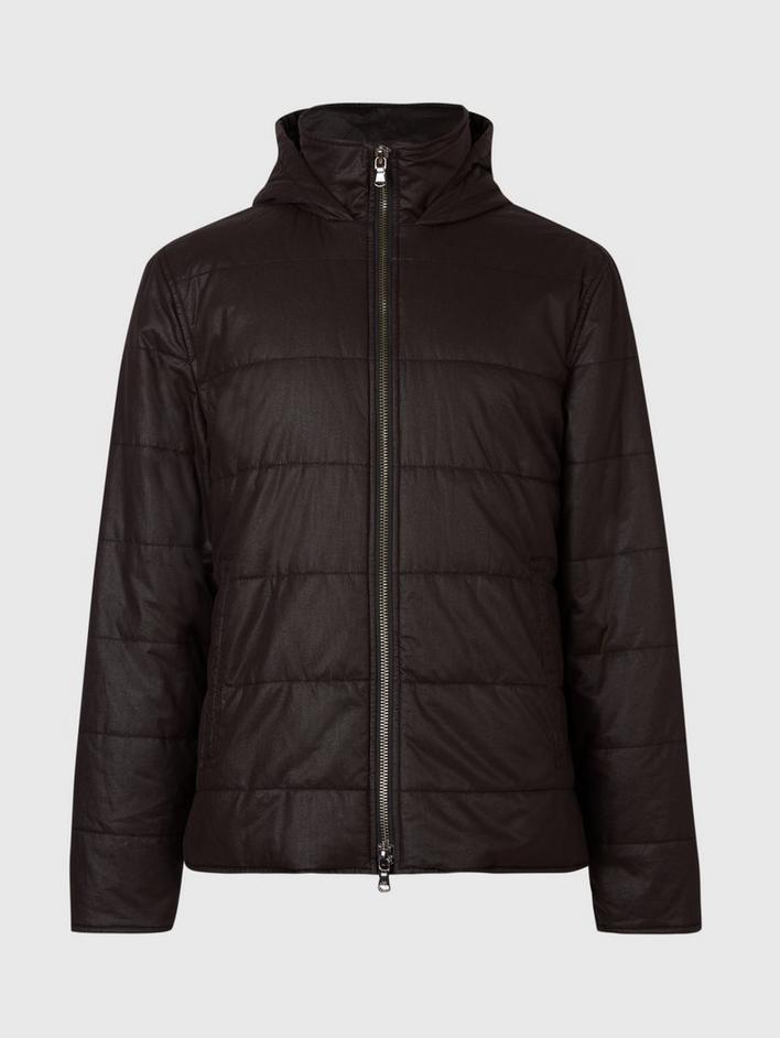 QUILTED PUFFER DOUBLE COLLAR HOODIE image number 1