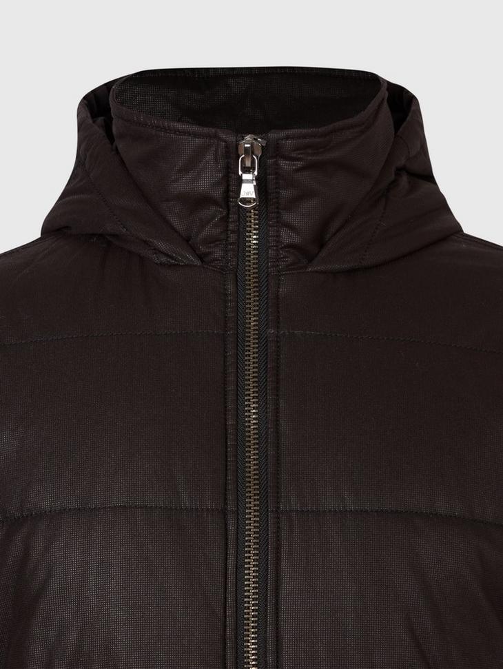 QUILTED PUFFER DOUBLE COLLAR HOODIE image number 3