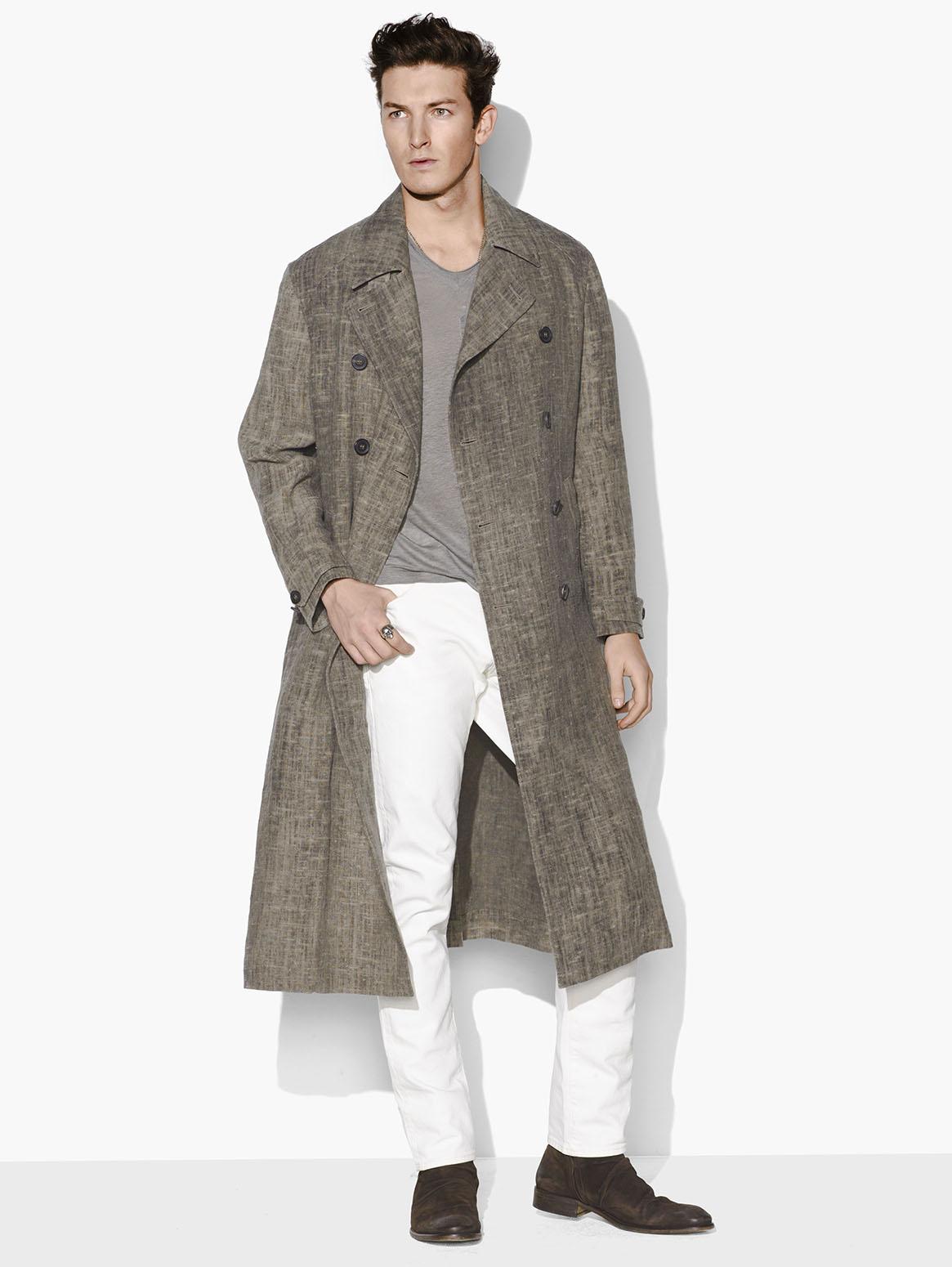 LINEN MILITARY TRENCH COAT image number 1