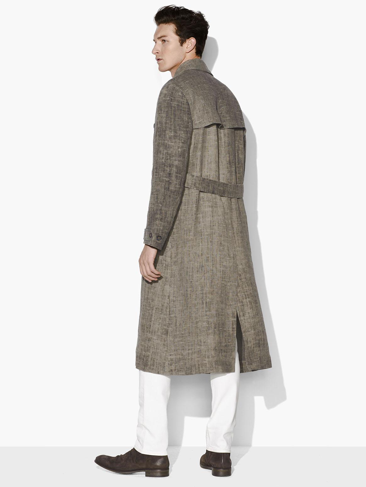 LINEN MILITARY TRENCH COAT image number 2