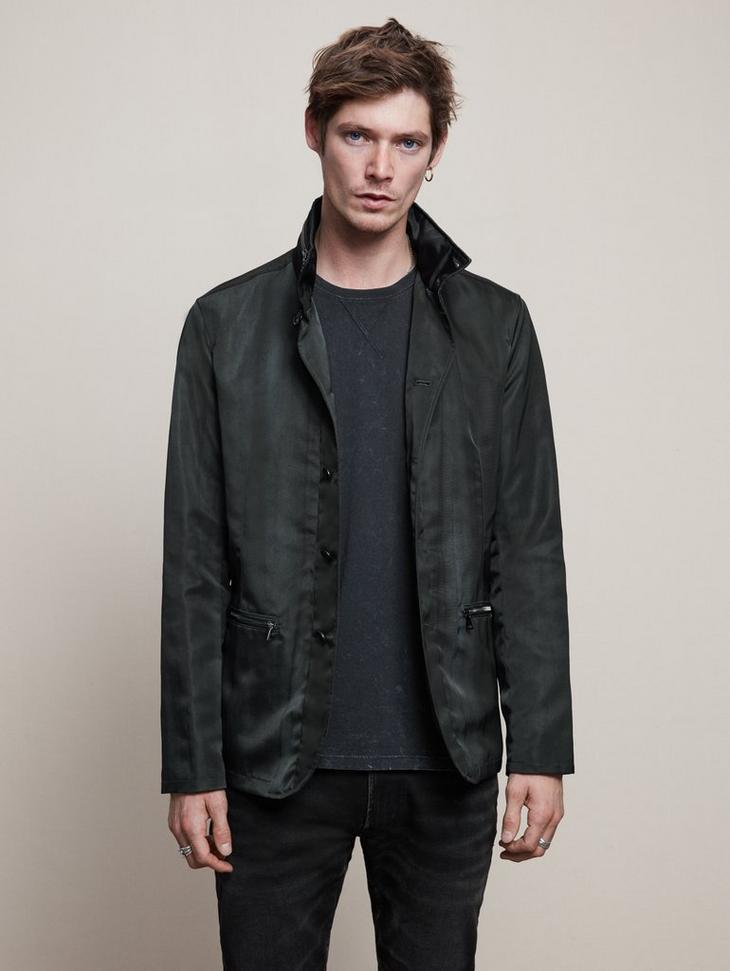 BUTTON CLOSURE COAT WITH ZIP POCKETS image number 2