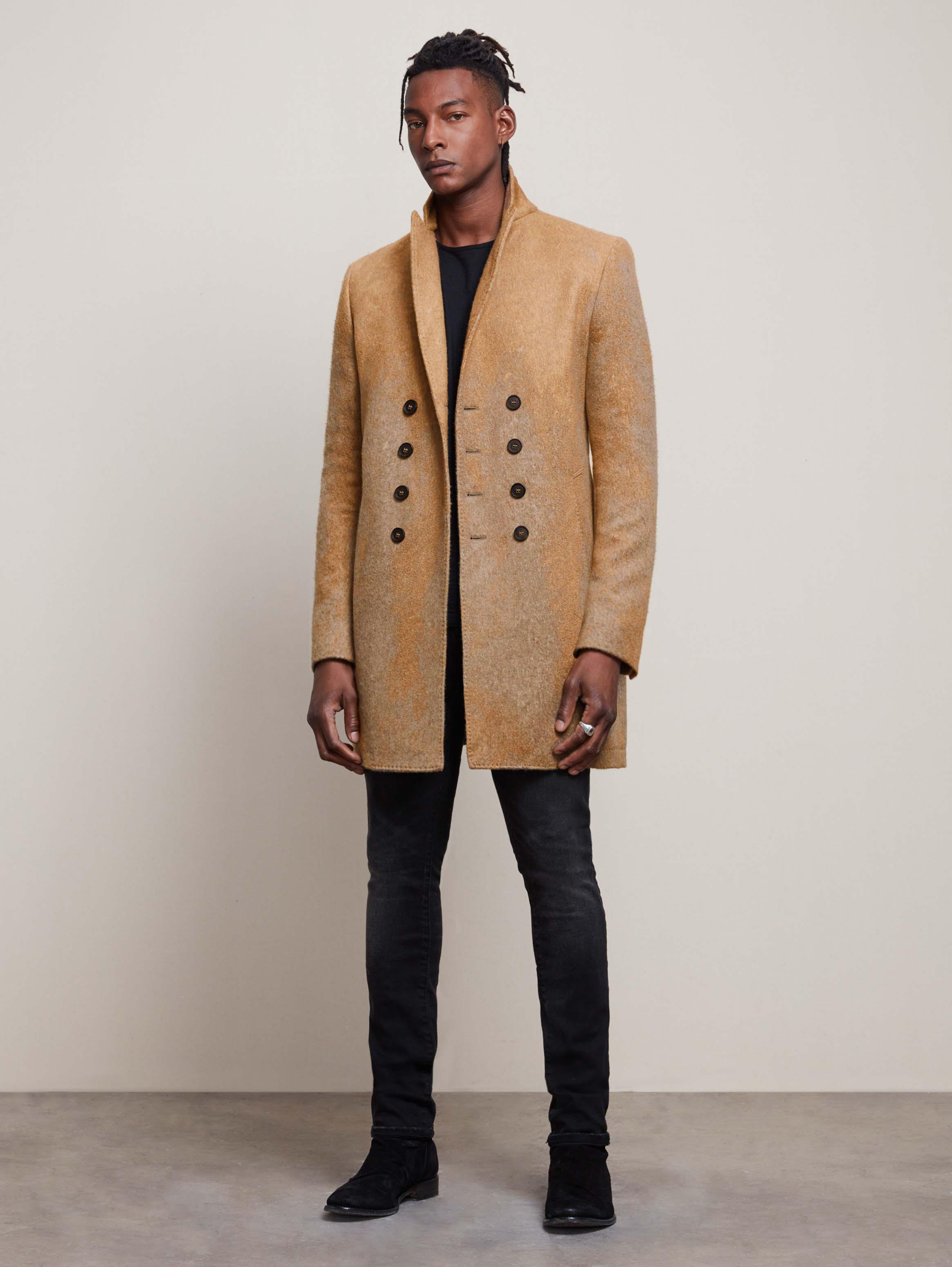 DOUBLE-BREASTED COAT WITH PICK STITCH image number 1