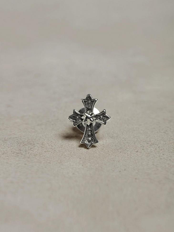 Silver Cross Lapel Pin image number 1
