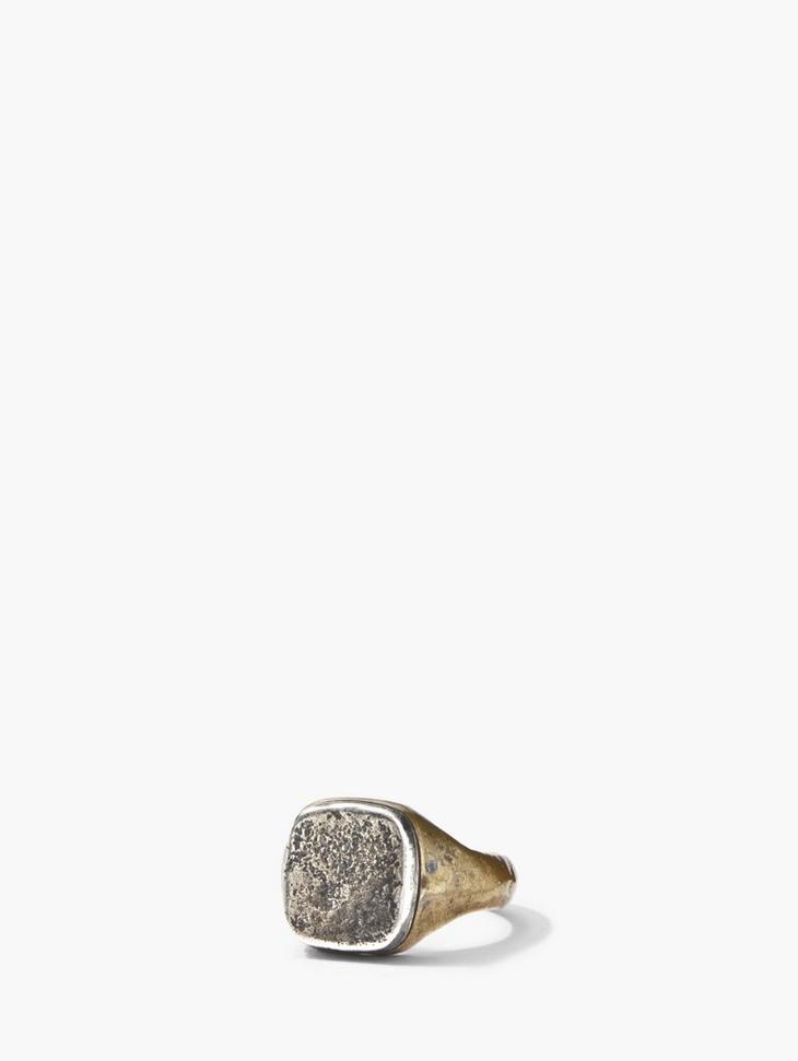 SILVER & BRASS SIGNET RING image number 1