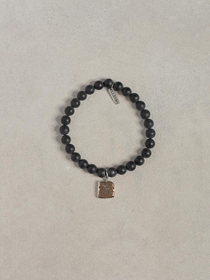 Onyx Bead Coin Bracelet image number 1