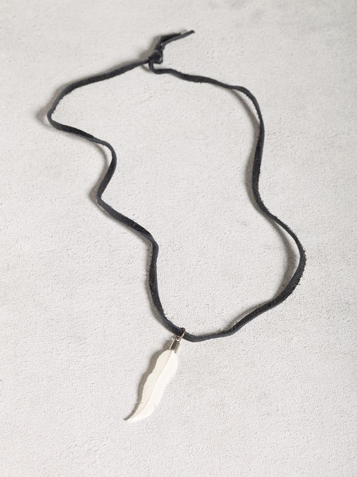 Carved Horn Feather Necklace image number 2