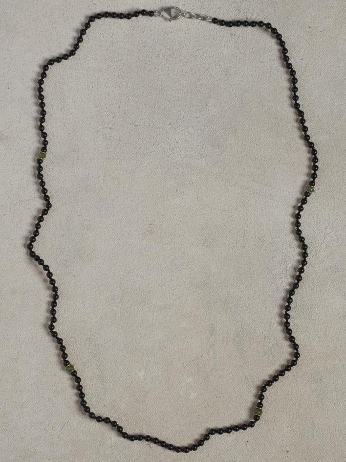 Onyx & Emerald Beaded Necklace image number 1