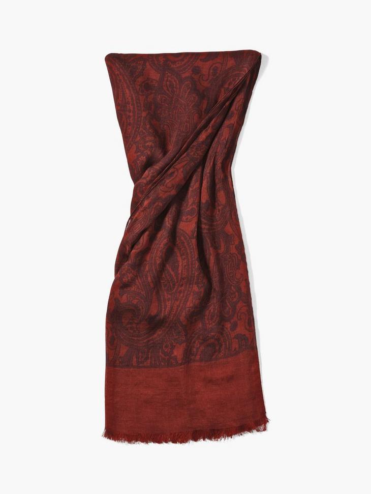 WOVEN CRINKLED PAISLEY SCARF image number 1