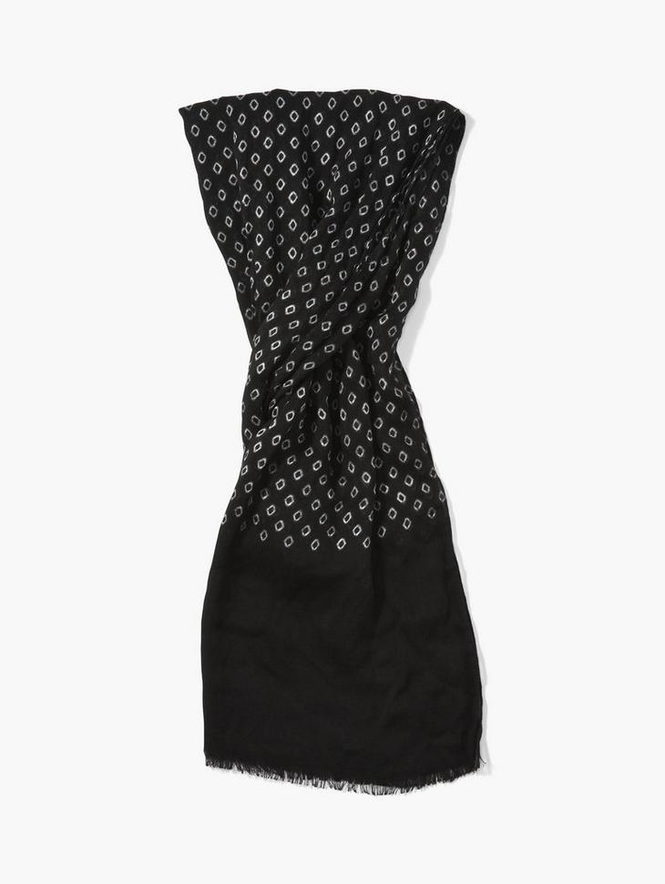 WOVEN CRINKLED GEOMETRIC PATTERNED SCARF image number 1