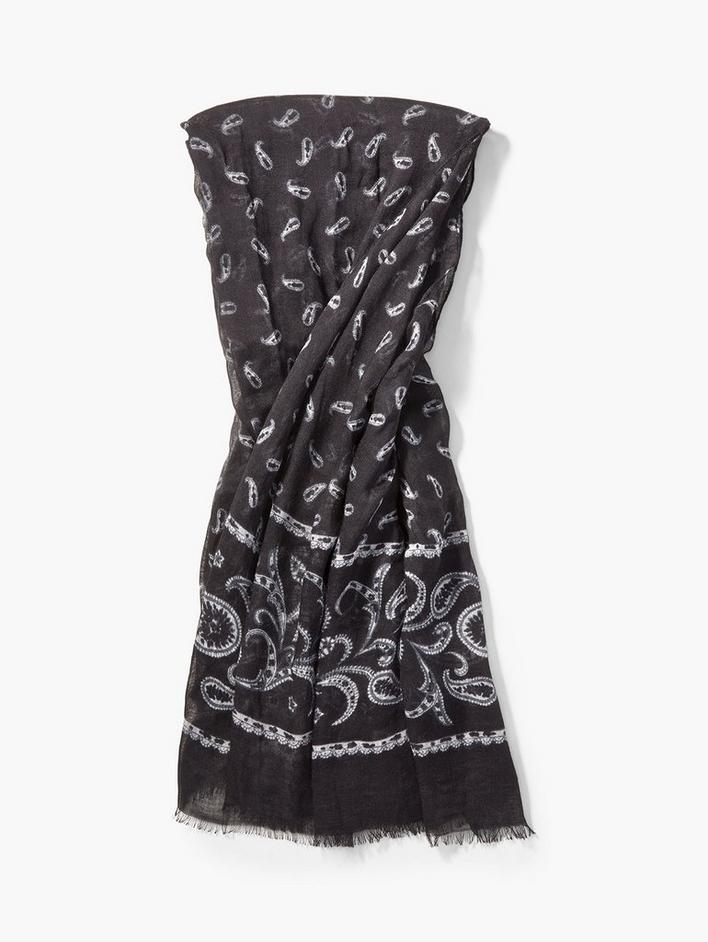 Modal Linen Feather Print Scarf image number 1
