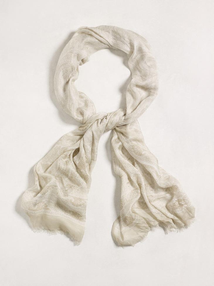 Paisley printed self fringe scarf image number 1