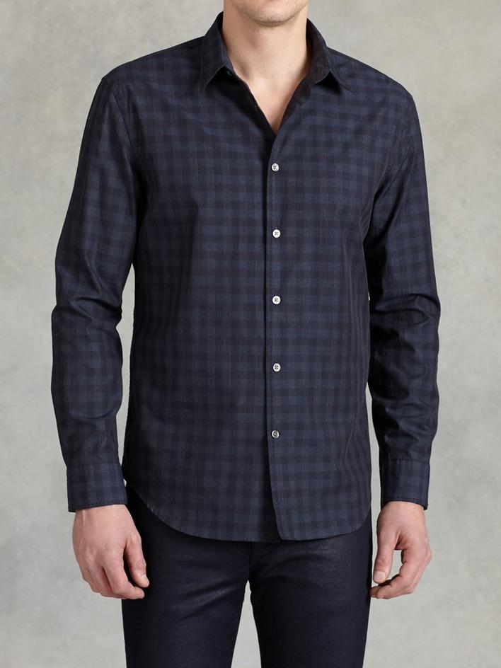 Classic Fit Shirt with Pick Stitch Detail image number 1