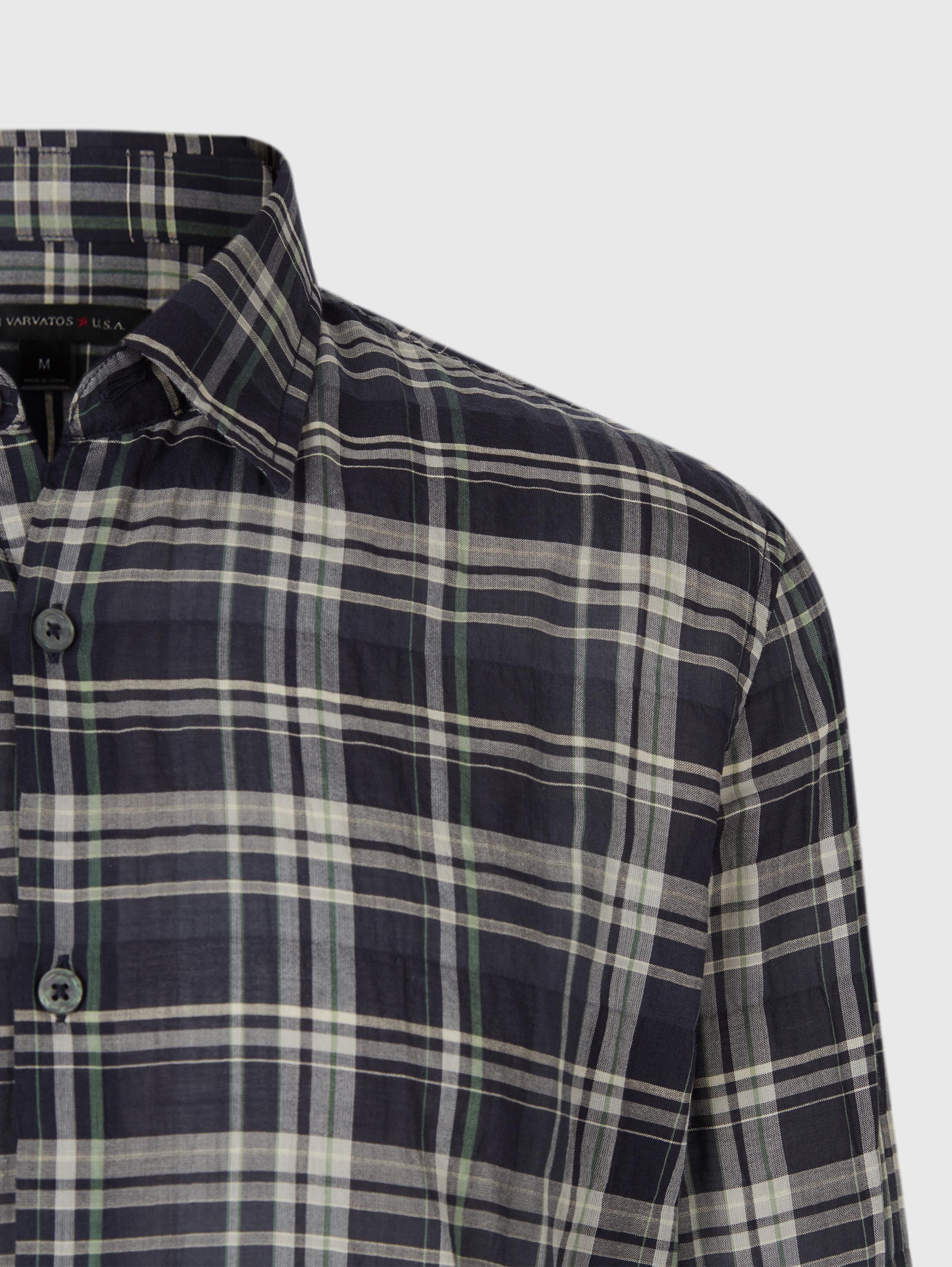 MAYFIELD SLIM FIT POINT COLLAR - PLAID image number 3