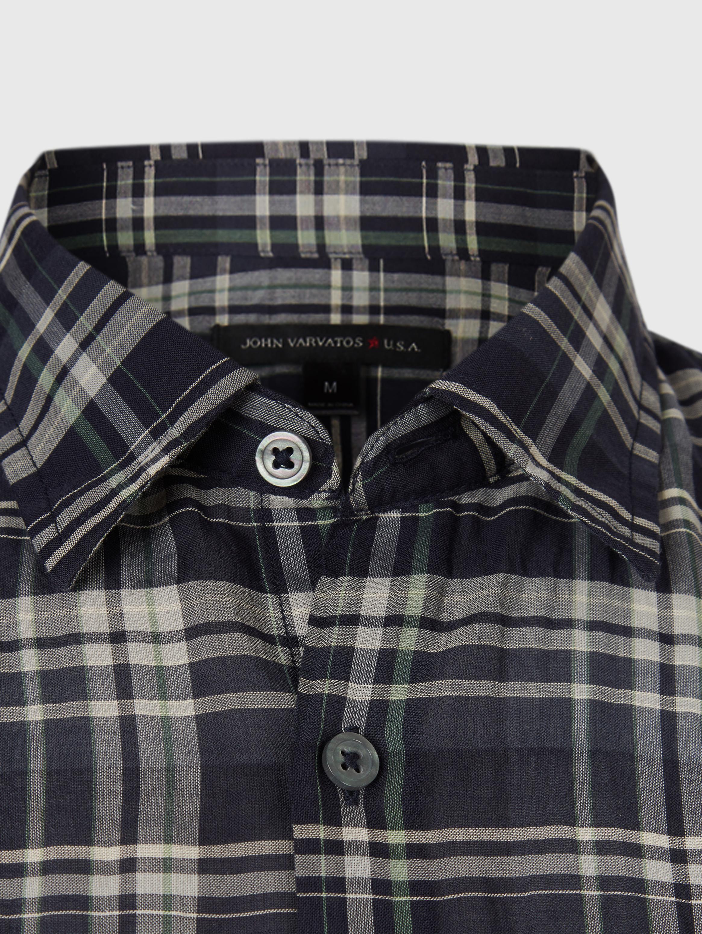 MAYFIELD SLIM FIT POINT COLLAR - PLAID image number 5