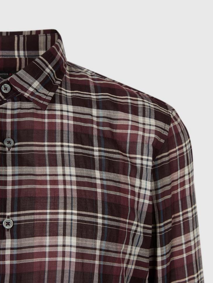 MAYFIELD SLIM FIT POINT COLLAR - PLAID image number 3