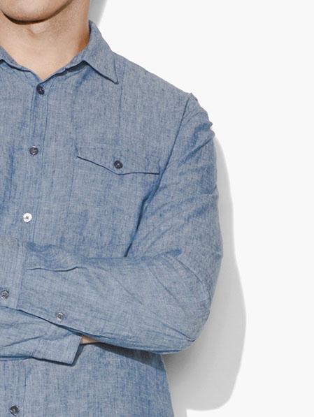 SLIM FIT CHAMBRAY SHIRT image number 3