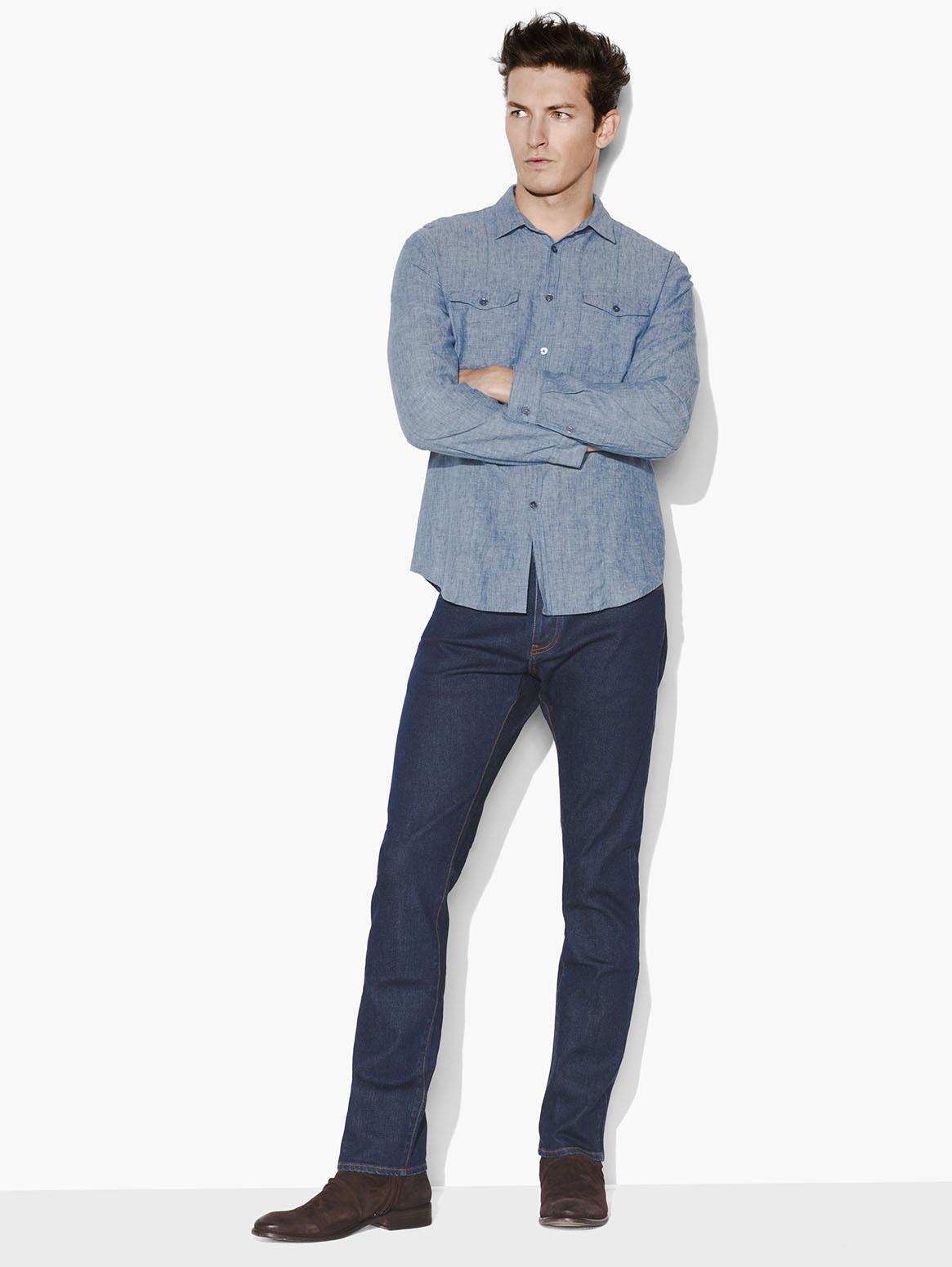 SLIM FIT CHAMBRAY SHIRT image number 4