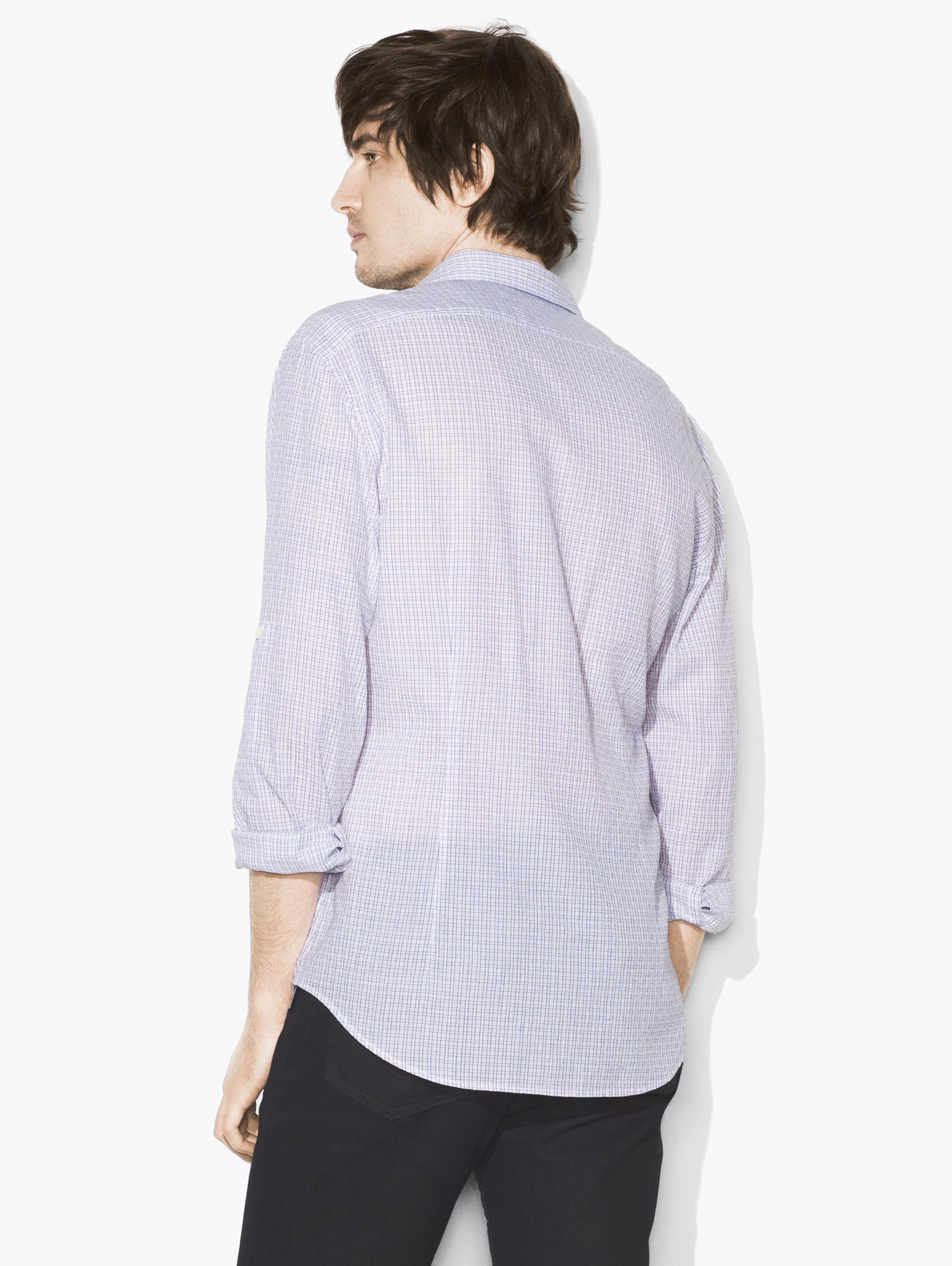 CHECKED ROLL-SLEEVE SHIRT image number 2