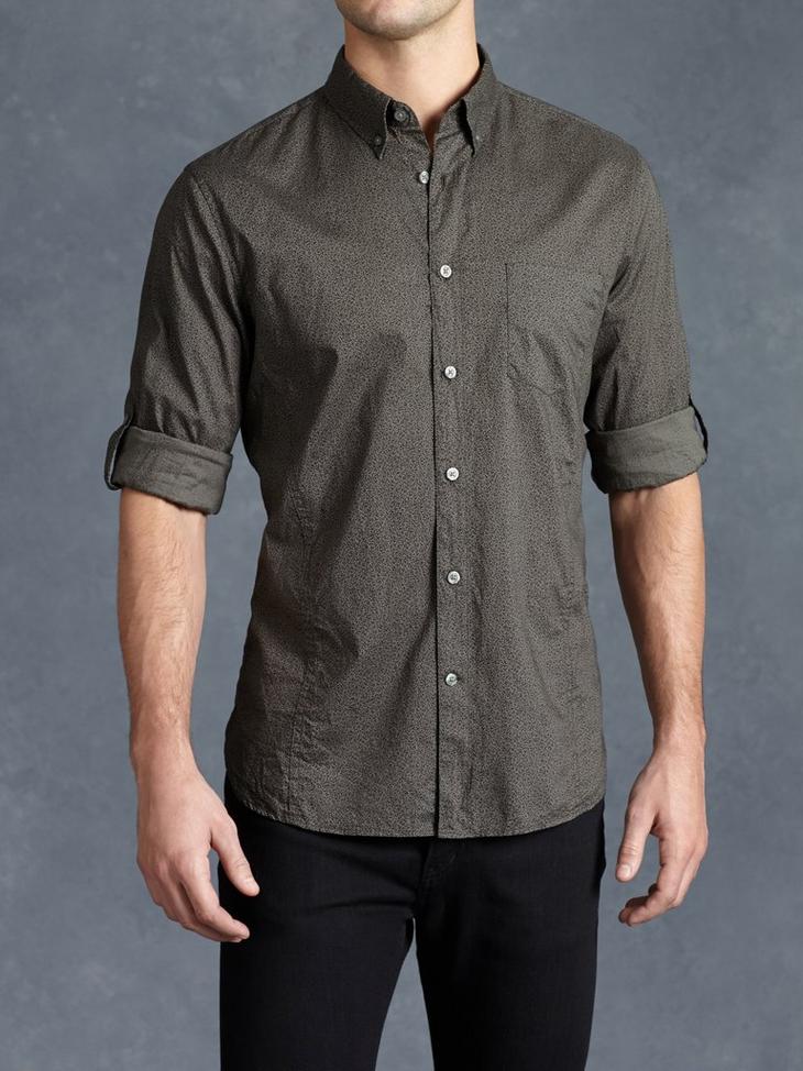 Cotton Abstract Rolled Sleeve Shirt image number 1