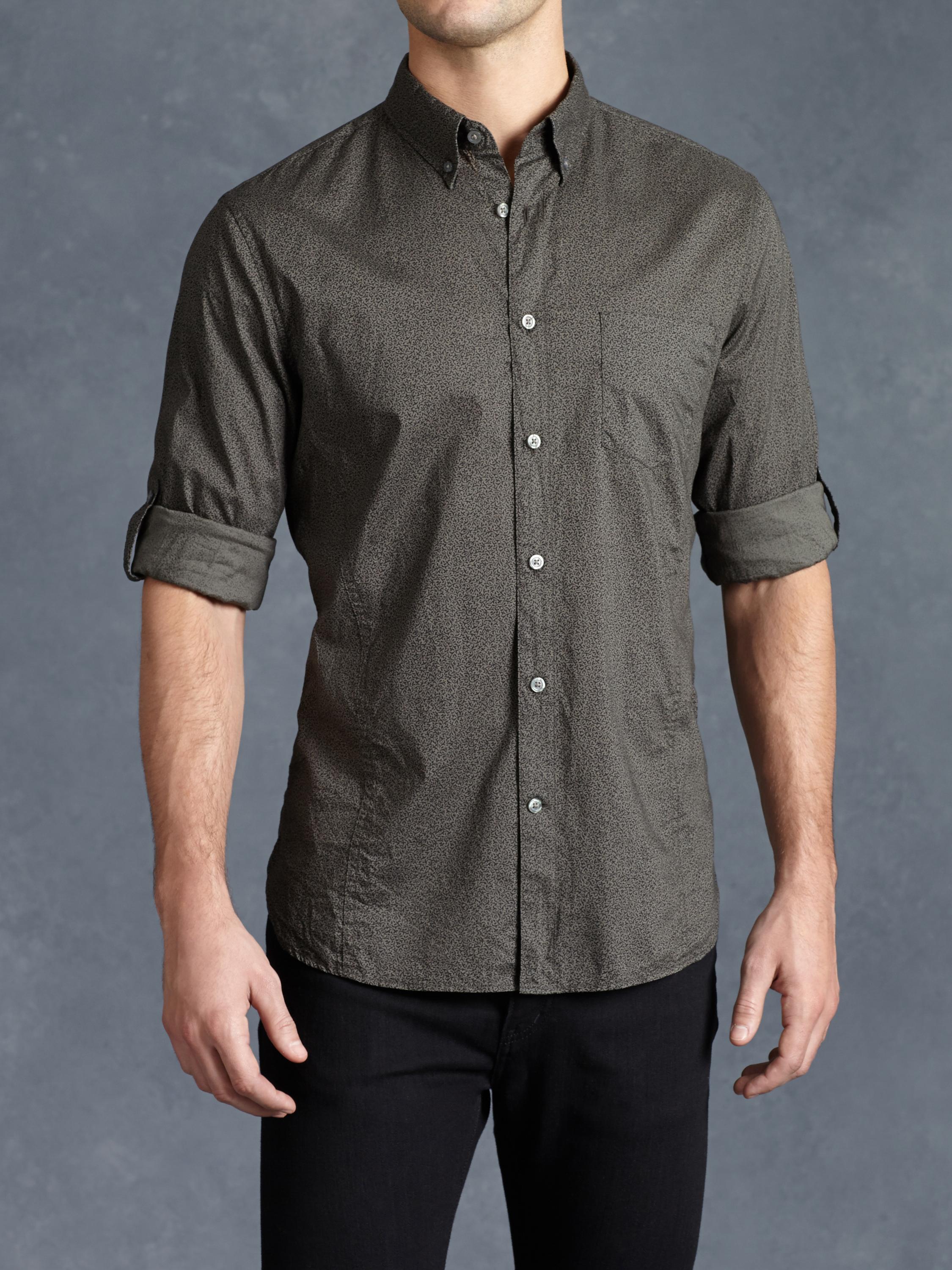 Cotton Abstract Rolled Sleeve Shirt image number 1