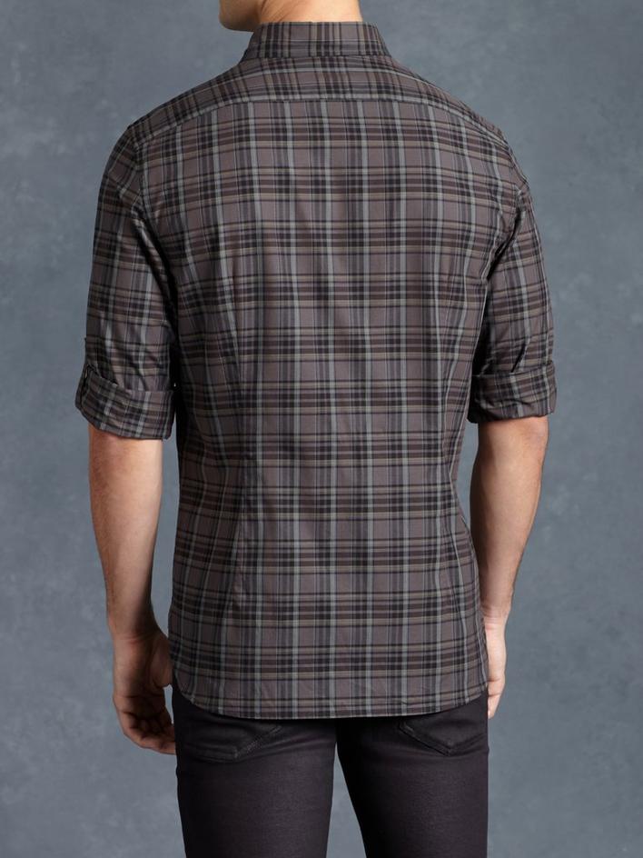 Cotton Plaid Rolled Sleeve Shirt image number 2